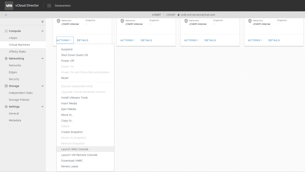 Launch web console