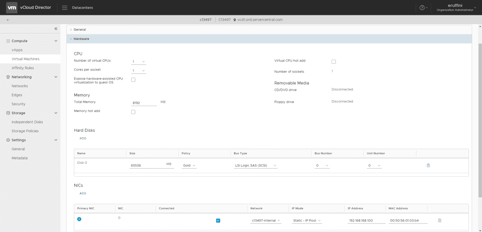 VM hardware